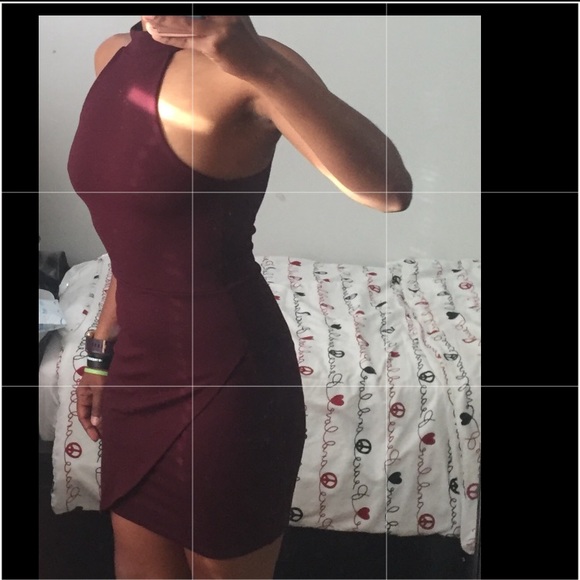 Halter Top Wine Dress - Picture 1 of 5